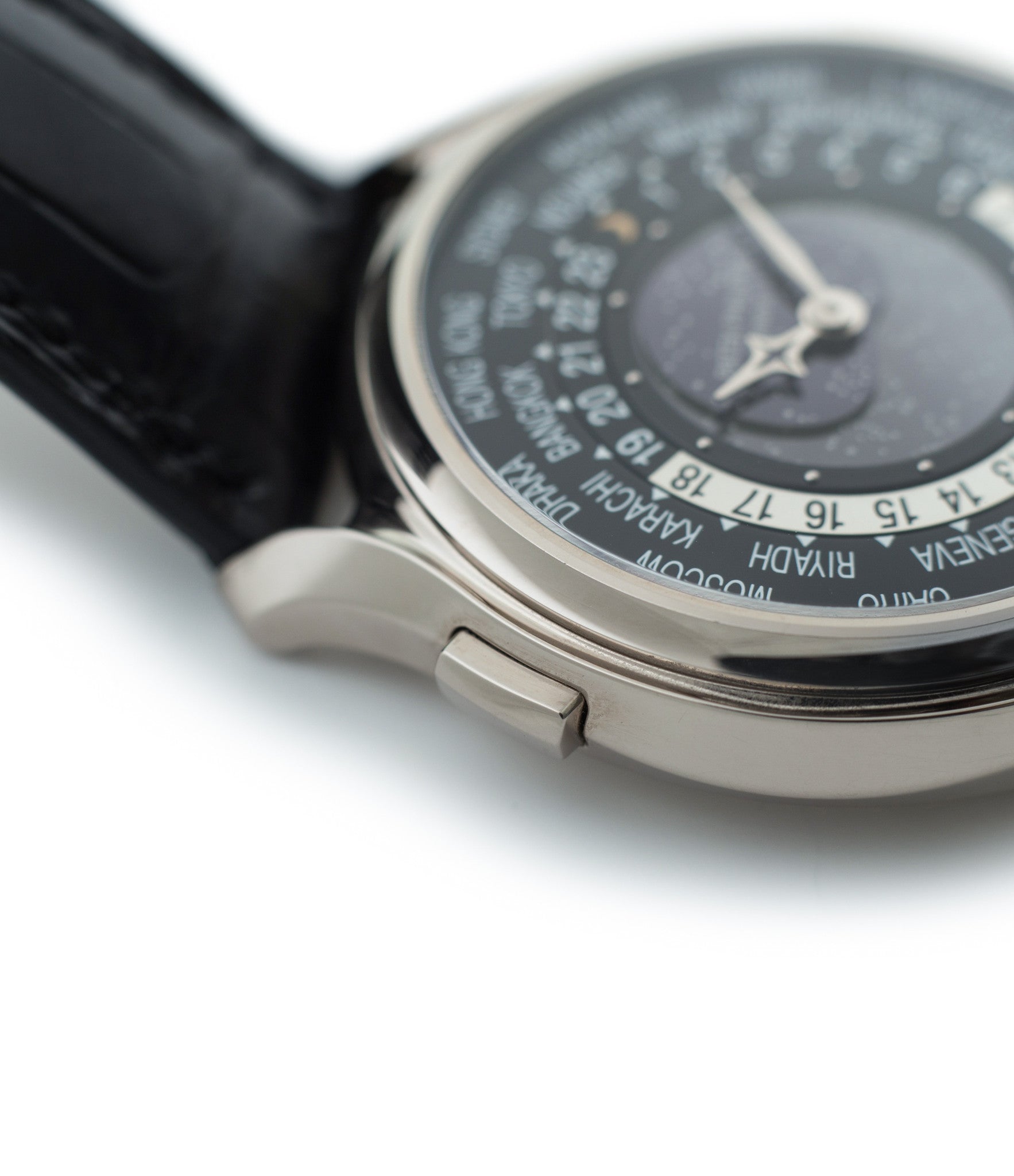 buy Patek Philippe Worldtime Moonphase 5575G rare 175th Anniversary white gold watch online with box, papers and manufacturer's warranty for sale online WATCH XCHANGE London