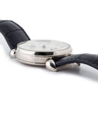 buy Voutilainen Observatorie rare hand-made time-only white gold watch from independent watchmaker online for sale WATCH XCHANGE London with box and papers and blue hands and guilloche dial