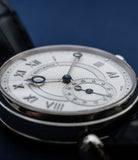 Kari Voutilainen Observatorie rare hand-made time-only white gold watch from independent watchmaker online for sale WATCH XCHANGE London with box and papers and blue hands and guilloche dial