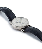 buy Voutilainen Observatorie rare hand-made time-only white gold watch from independent watchmaker online for sale WATCH XCHANGE London with box and papers and blue hands and guilloche dial