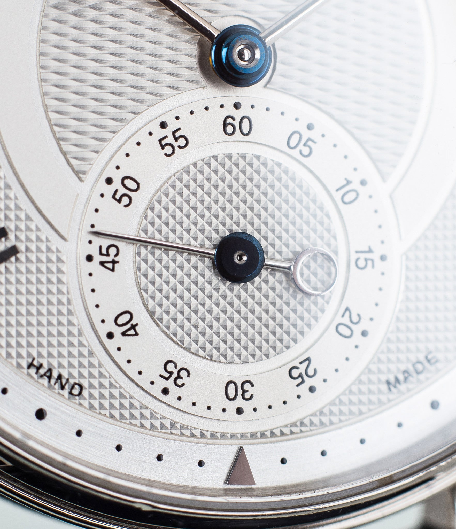 buy Voutilainen Observatorie rare hand-made time-only white gold watch from independent watchmaker online for sale WATCH XCHANGE London with box and papers and blue hands and guilloche dial