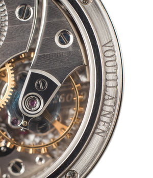 hand-made rare collect watch with Becancon certificate Kari Voutilainen Observatorie rare hand-made time-only white gold watch from independent watchmaker online for sale WATCH XCHANGE London with box and papers and Grossmann curve
