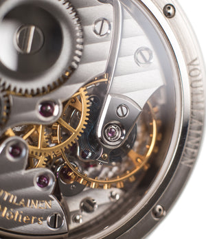 buy Becancon certificate Kari Voutilainen Observatorie rare hand-made time-only white gold watch from independent watchmaker online for sale WATCH XCHANGE London with box and papers and Grossmann curve and Breguet overcoil