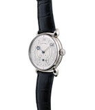 buy Voutilainen Observatorie rare hand-made time-only white gold watch from independent watchmaker online for sale WATCH XCHANGE London with box and papers and blue hands and guilloche dial
