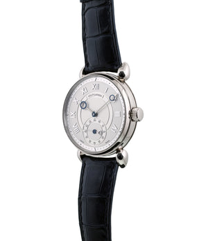 buy Voutilainen Observatorie rare hand-made time-only white gold watch from independent watchmaker online for sale WATCH XCHANGE London with box and papers and blue hands and guilloche dial