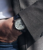 Kari Voutilainen for sale Observatorie rare hand-made time-only white gold watch from independent watchmaker online for sale WATCH XCHANGE London with box and papers and blue hands and guilloche dial