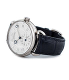 buy Voutilainen Observatorie rare hand-made time-only white gold watch from independent watchmaker online for sale WATCH XCHANGE London with box and papers and blue hands and guilloche dial