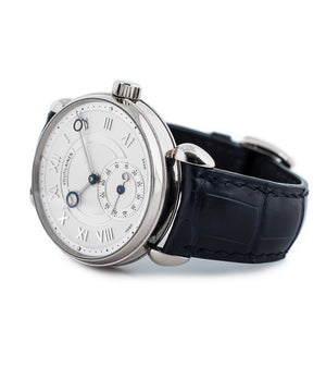 buy Voutilainen Observatorie rare hand-made time-only white gold watch from independent watchmaker online for sale WATCH XCHANGE London with box and papers and blue hands and guilloche dial