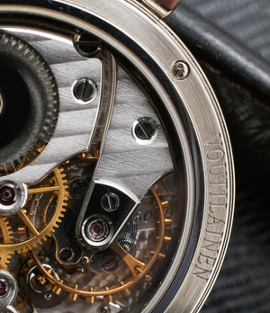Kari Voutilainen Observatorie rare hand-made time-only white gold watch from independent watchmaker online for sale WATCH XCHANGE London with box and papers and blue hands and guilloche dial