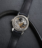 Kari Voutilainen Observatorie rare hand-made time-only white gold watch from independent watchmaker online for sale WATCH XCHANGE London with box and papers and blue hands and guilloche dial