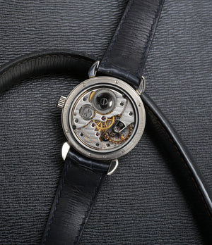 Kari Voutilainen Observatorie rare hand-made time-only white gold watch from independent watchmaker online for sale WATCH XCHANGE London with box and papers and blue hands and guilloche dial