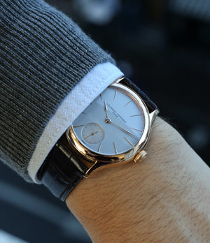 buy Laurent Ferrier Galet Micro-rotor LCF004-R rose gold silver dial wristwatch independent watchmaker 