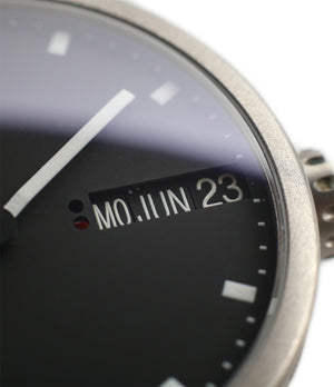 buy rare MIH titanium watch with black dial annual calendar for sale online at WATCH XCHANGE LONDON