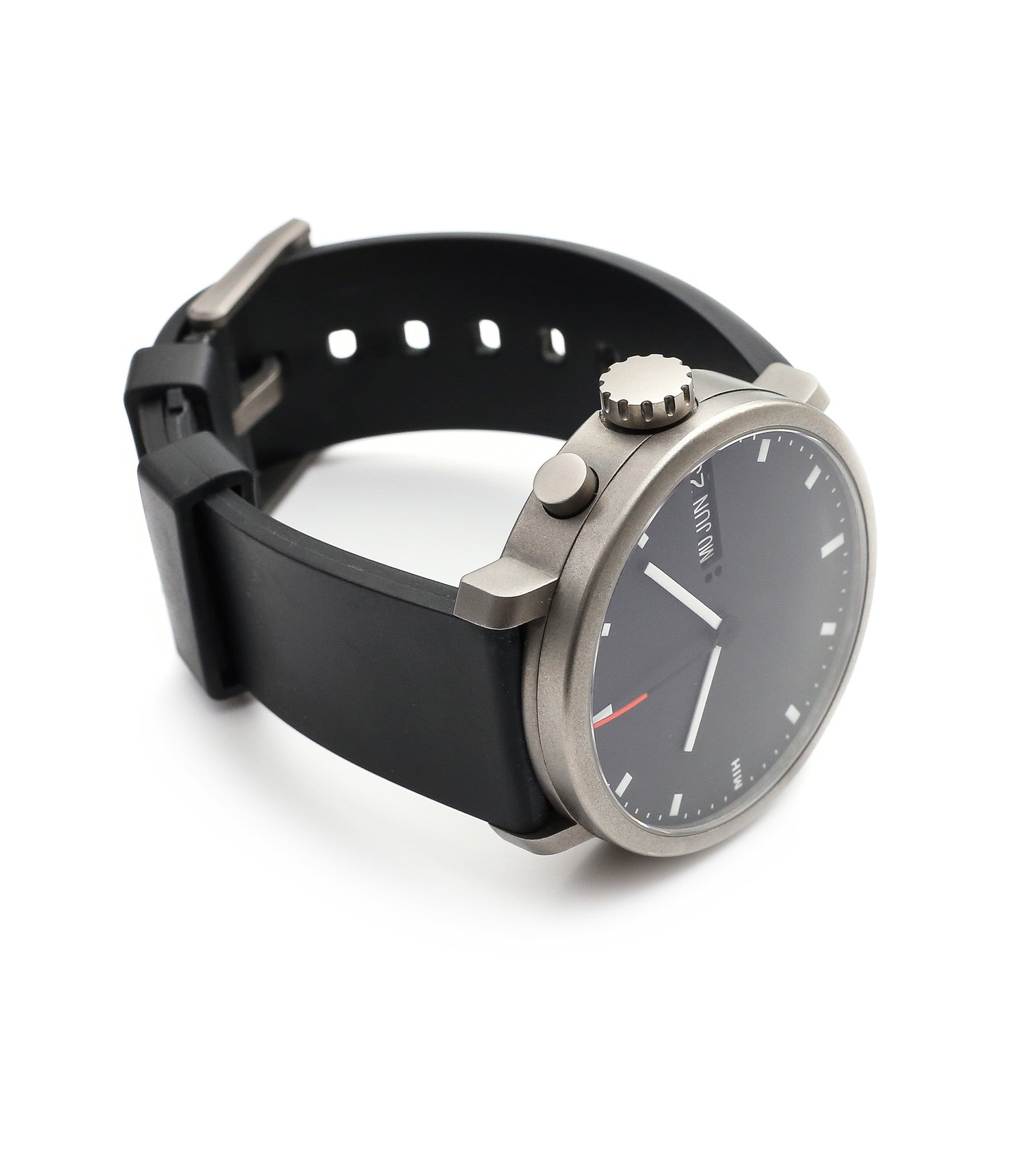 buy rare MIH titanium watch with black dial annual calendar for sale online at WATCH XCHANGE LONDON
