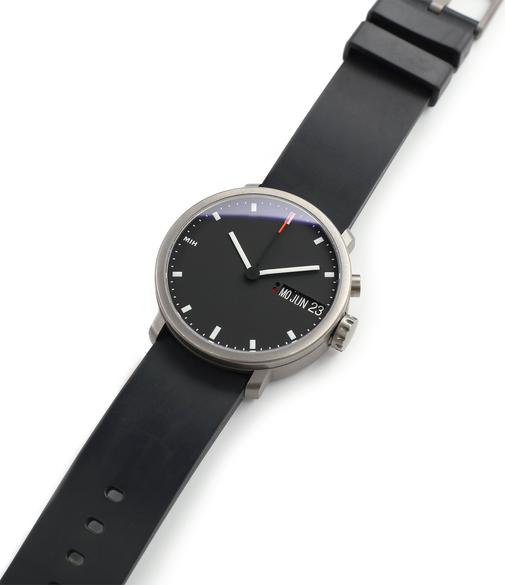 buy rare MIH titanium watch with black dial annual calendar for sale online at WATCH XCHANGE LONDON