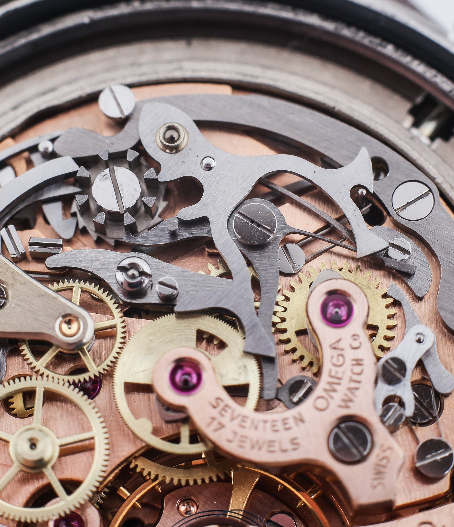 Omega Cal. 321 column-wheel manual-winding chronograph movement buy vintage Omega Speedmaster Pre-Professional Ed White ST 105.003-65 steel watch with archive extracts for sale at WATCH XCHANGE London