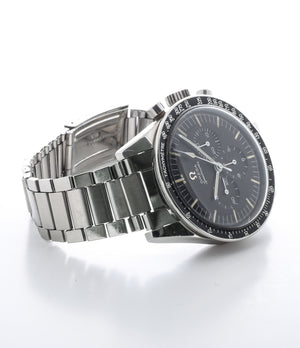 buy vintage Omega Speedmaster Pre-Professional Ed White ST 105.003-65 steel Cal. 321 manual-winding column-wheel chronograph watch with archive extracts for sale at WATCH XCHANGE London