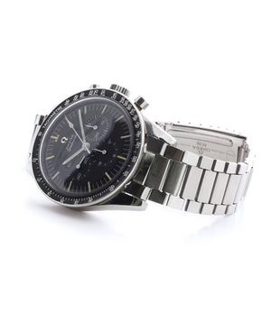 buy vintage Omega Speedmaster Pre-Professional Ed White ST 105.003-65 steel Cal. 321 manual-winding column-wheel chronograph watch with archive extracts for sale at WATCH XCHANGE London
