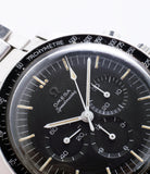 buy vintage Omega Speedmaster Pre-Professional Ed White ST 105.003-65 steel Cal. 321 manual-winding column-wheel chronograph watch with archive extracts for sale at WATCH XCHANGE London