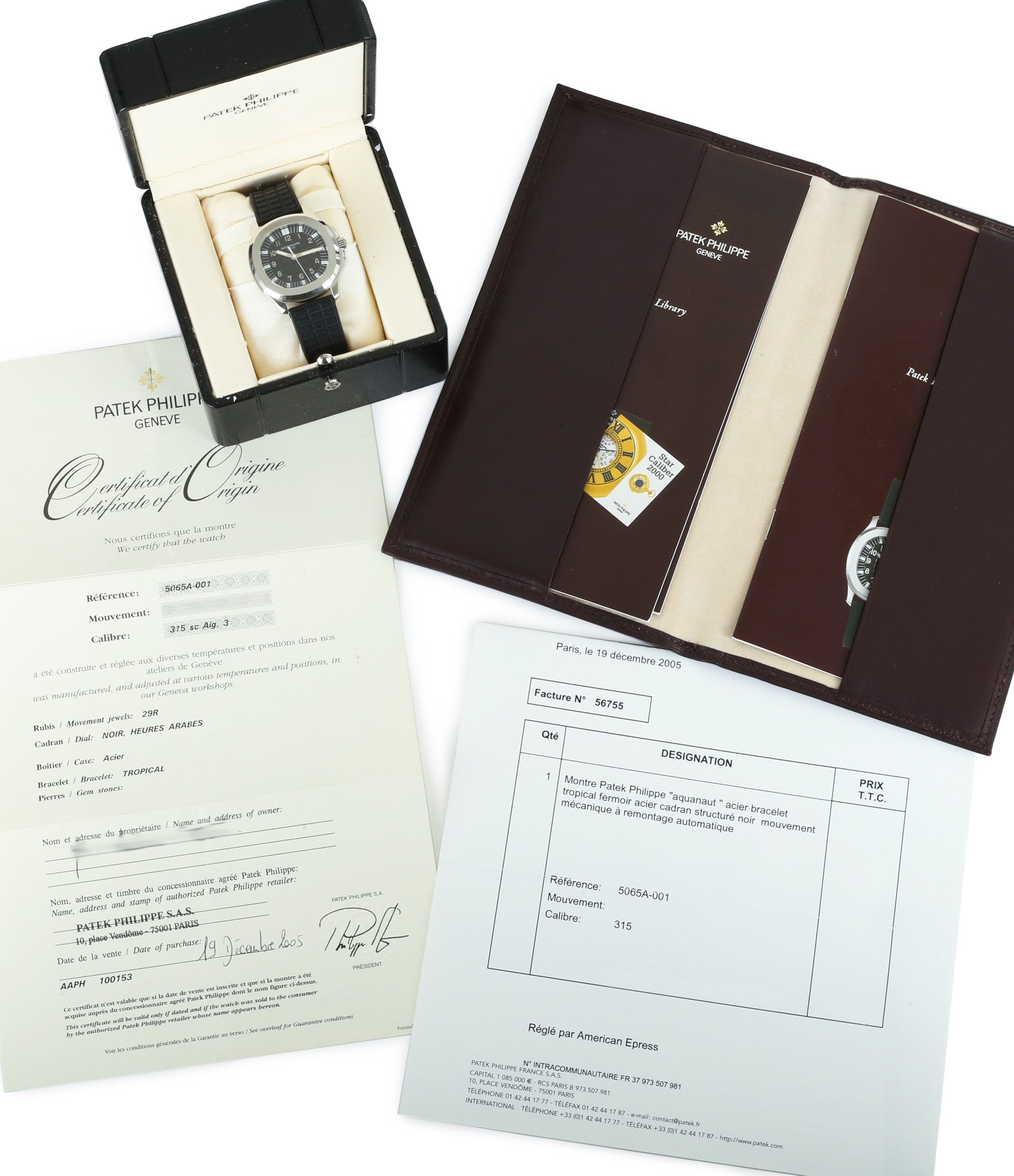 full set buy Patek Philippe 5065A-001 dicontinued steel automatic Cal. 315 time-only dress watch full set online WATCH XCHANGE LONDON