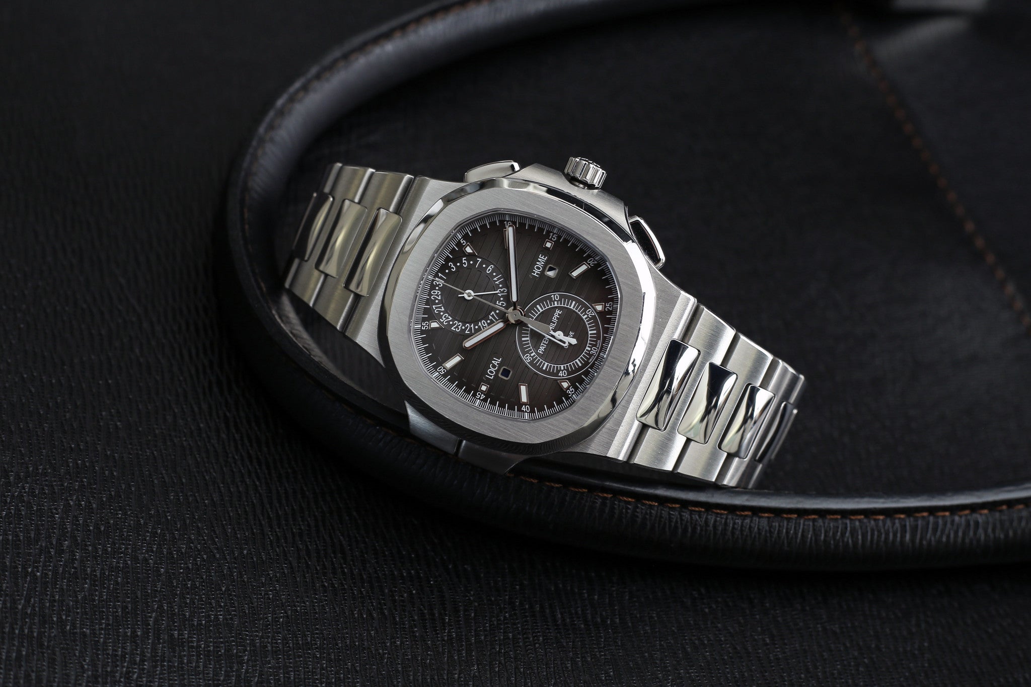 buy Patek Philippe Nautilius Travel-Time Chronograph 5990 steel pre-owned job full set from 2016 for sale online WATCH XCHANGE London with authenticity guaranteed