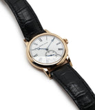 buying Philippe Dufour Simplicity rose gold 37 mm rare watch white lacquer dial Roman numerals from independent watchmaker for sale at approved re-seller of Philippe Dufour A Collected Man 