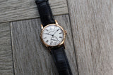 best time-only dress watch buy Philippe Dufour Simplicity rose gold 37 mm rare watch white lacquer dial Roman numerals from independent watchmaker for sale at approved re-seller of Philippe Dufour A Collected Man 