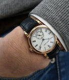 wristwatch time-only buy Philippe Dufour Simplicity rose gold 37 mm rare watch white lacquer dial Roman numerals from independent watchmaker for sale at approved re-seller of Philippe Dufour A Collected Man 