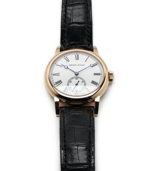 buy Philippe Dufour Simplicity rose gold 37 mm rare watch white lacquer dial Roman numerals from independent watchmaker for sale at approved re-seller of Philippe Dufour A Collected Man 