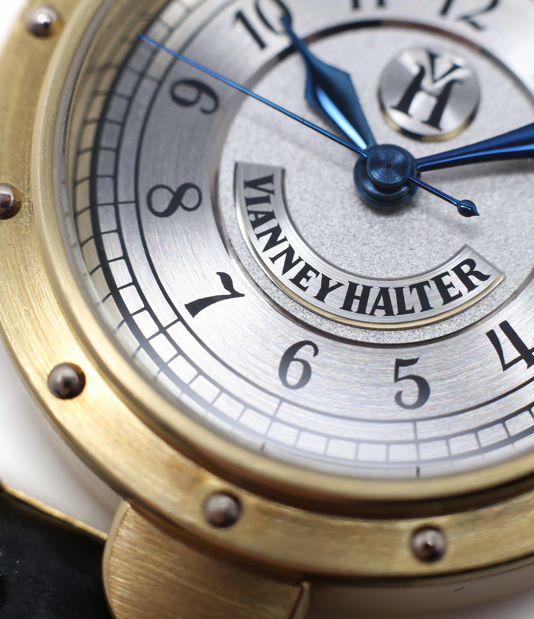 silver dial buy Vianney Halter Classic yellow gold time-only dress watch at A Collected Man the approve seller of independent watchmakers