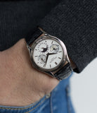 buy rare wristwatch Patek Philippe Perpetual Calendar 3940G moonphase white gold watch full set at A Collected Man