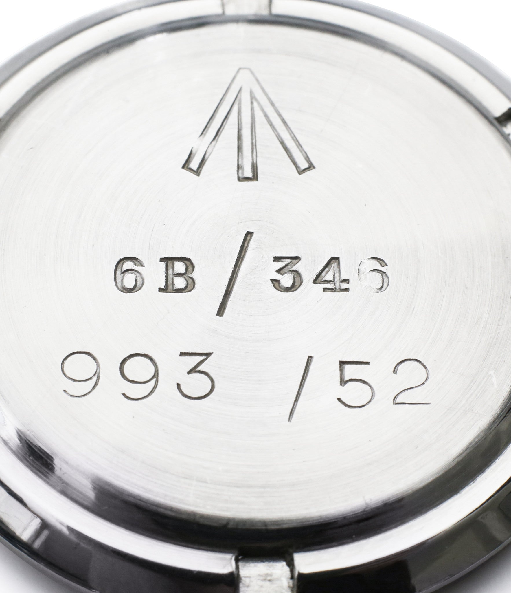 caseback military marking from 1952 buy vintage IWC Mark XI RAF-issued British military pilot watch 6B/346 steel Cal. 89 manual-winding at WATCH XCHANGE London