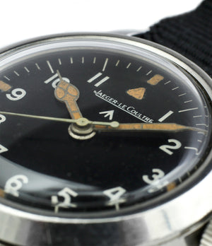 plexiglass dome buy vintage Jaeger-LeCoultre Mark XI RAF military pilot watch 6B/346 unrestored dial cathedral hands at WATCH XCHANGE LONDON military watch online specialist