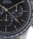 tachymeter scale buy vintage Omega Speedmaster Pre-Professional Ed White ST 105.003 steel manual-winding chronograph watch black dial at WATCH XCHANGE LONDON