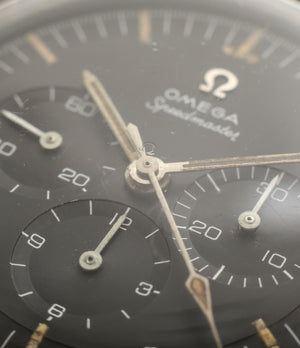 3-register buy vintage Omega Speedmaster Pre-Professional Ed White ST 105.003 steel manual-winding chronograph watch black dial at WATCH XCHANGE LONDON