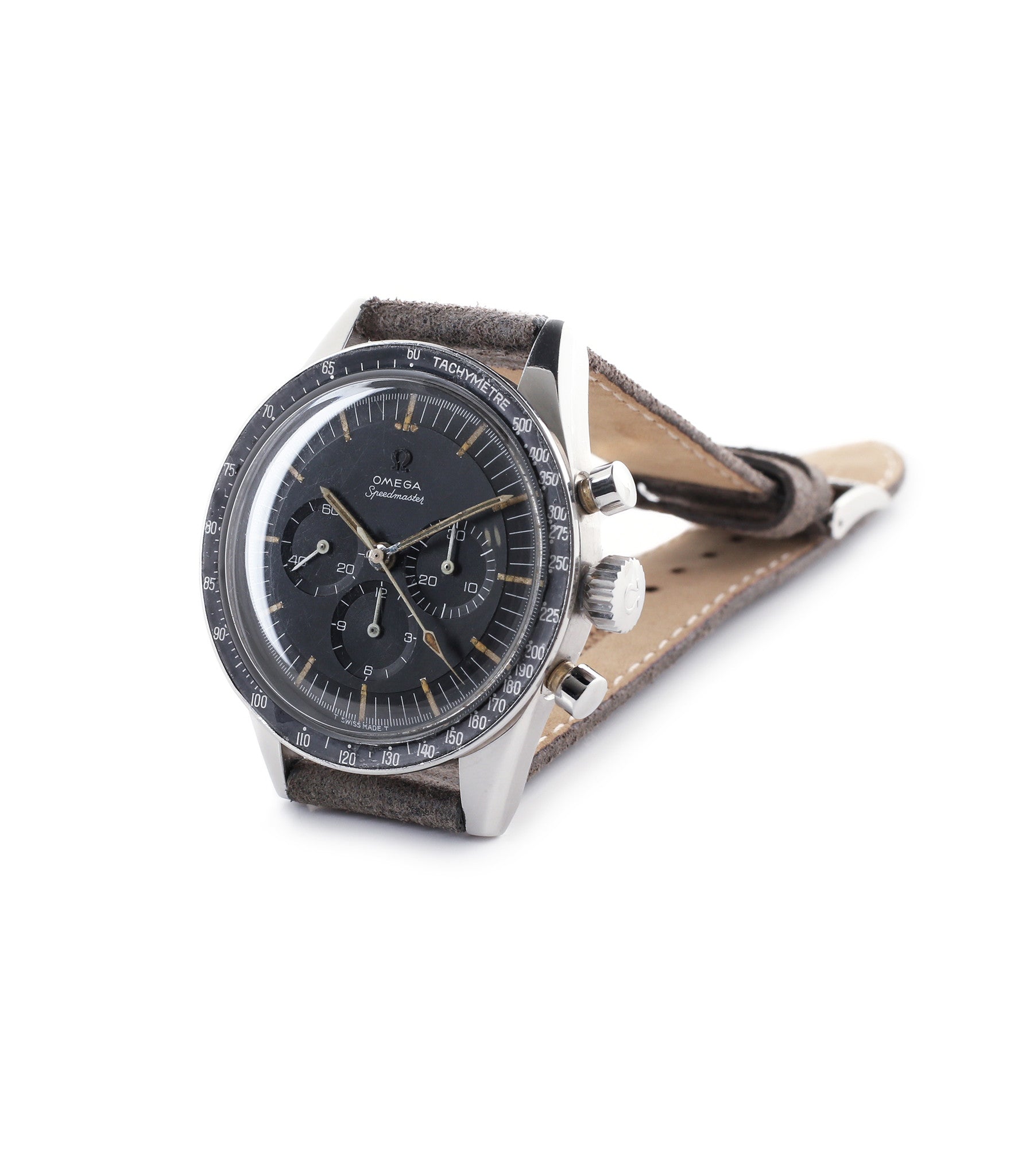buy vintage Omega Speedmaster Pre-Professional Ed White ST 105.003 steel manual-winding chronograph watch black dial at WATCH XCHANGE LONDON