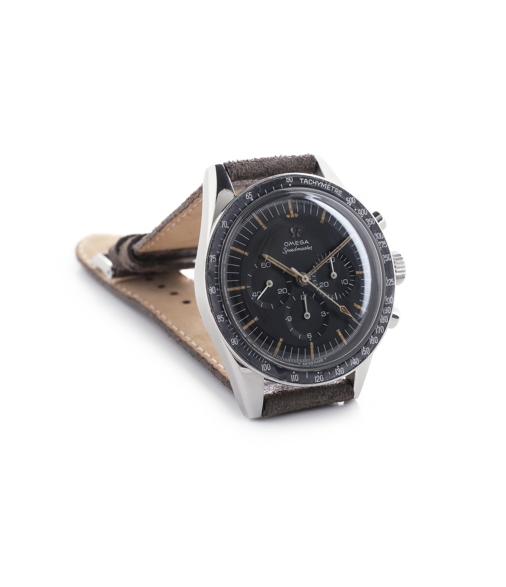 buy vintage Omega Speedmaster Pre-Professional Ed White ST 105.003 steel manual-winding chronograph watch black dial at WATCH XCHANGE LONDON