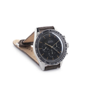 buy vintage Omega Speedmaster Pre-Professional Ed White ST 105.003 steel manual-winding chronograph watch black dial at WATCH XCHANGE LONDON