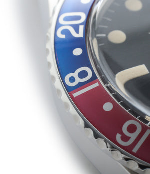 buy vintage Rolex GMT master 1675 steel watch Pepsi bezel rare full set chronometer for sale from online WATCH XCHANGE London