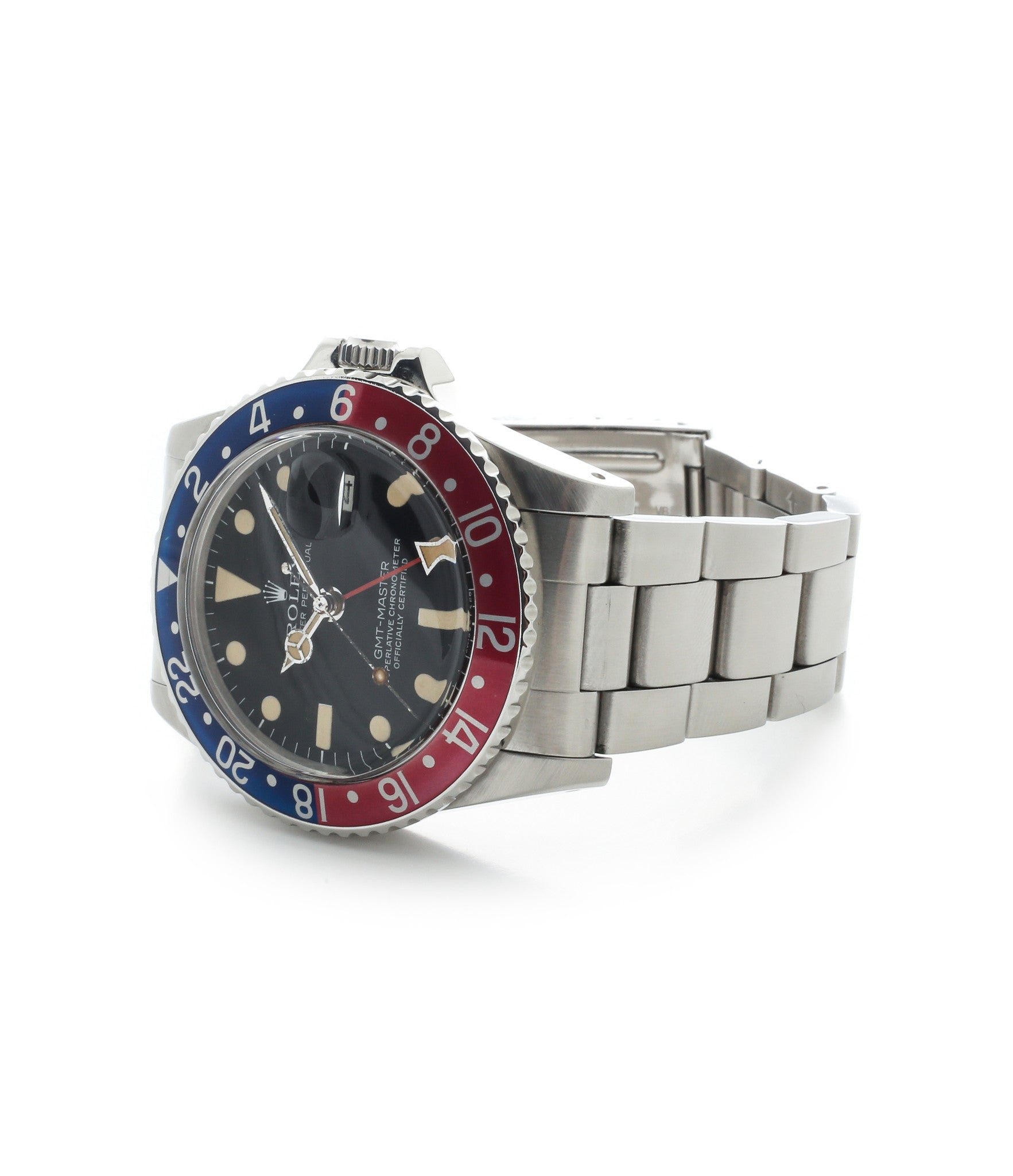 buy vintage Rolex GMT master 1675 steel watch Pepsi bezel rare full set chronometer for sale from online WATCH XCHANGE London