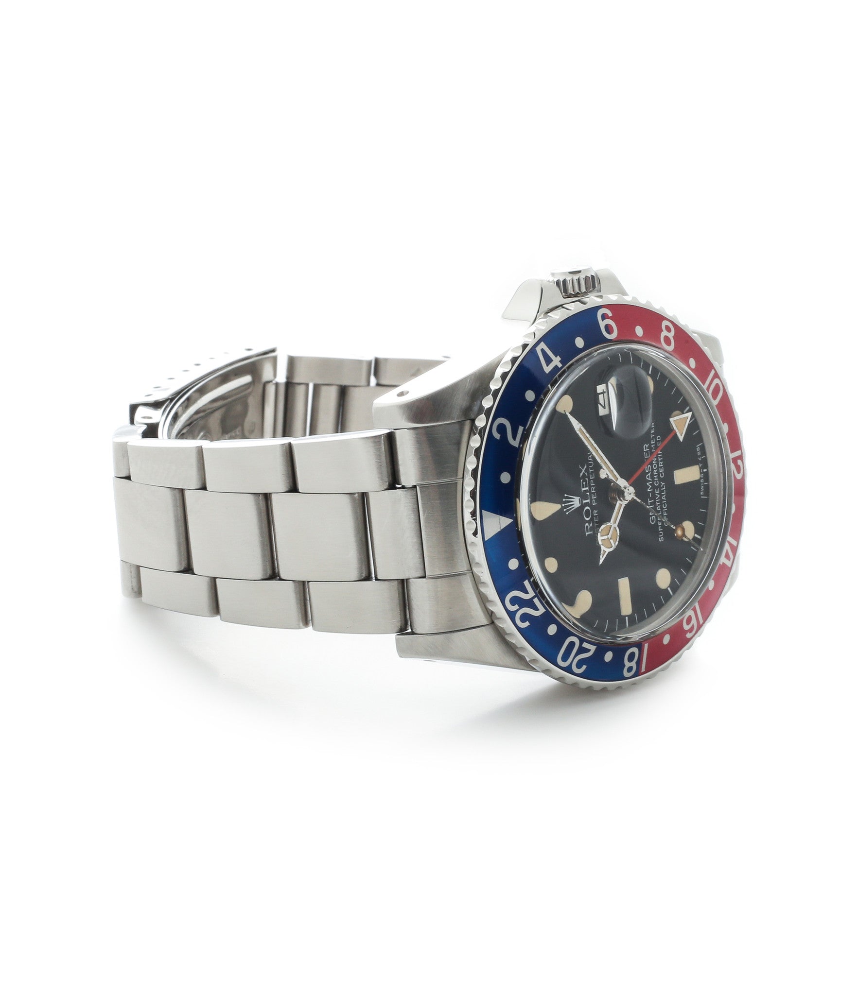 buy vintage Rolex GMT master 1675 steel watch Pepsi bezel rare full set chronometer for sale from online WATCH XCHANGE London
