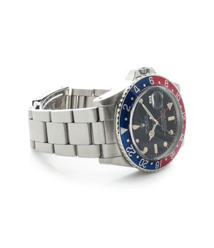 buy vintage Rolex GMT master 1675 steel watch Pepsi bezel rare full set chronometer for sale from online WATCH XCHANGE London