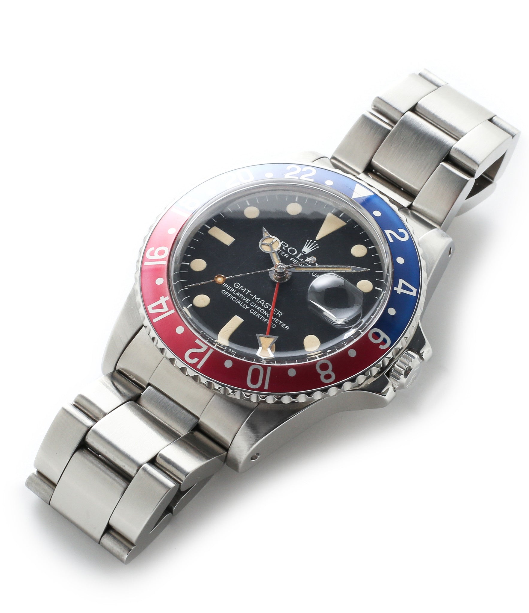 buy vintage Rolex GMT master 1675 steel watch Pepsi bezel rare full set chronometer for sale from online WATCH XCHANGE London