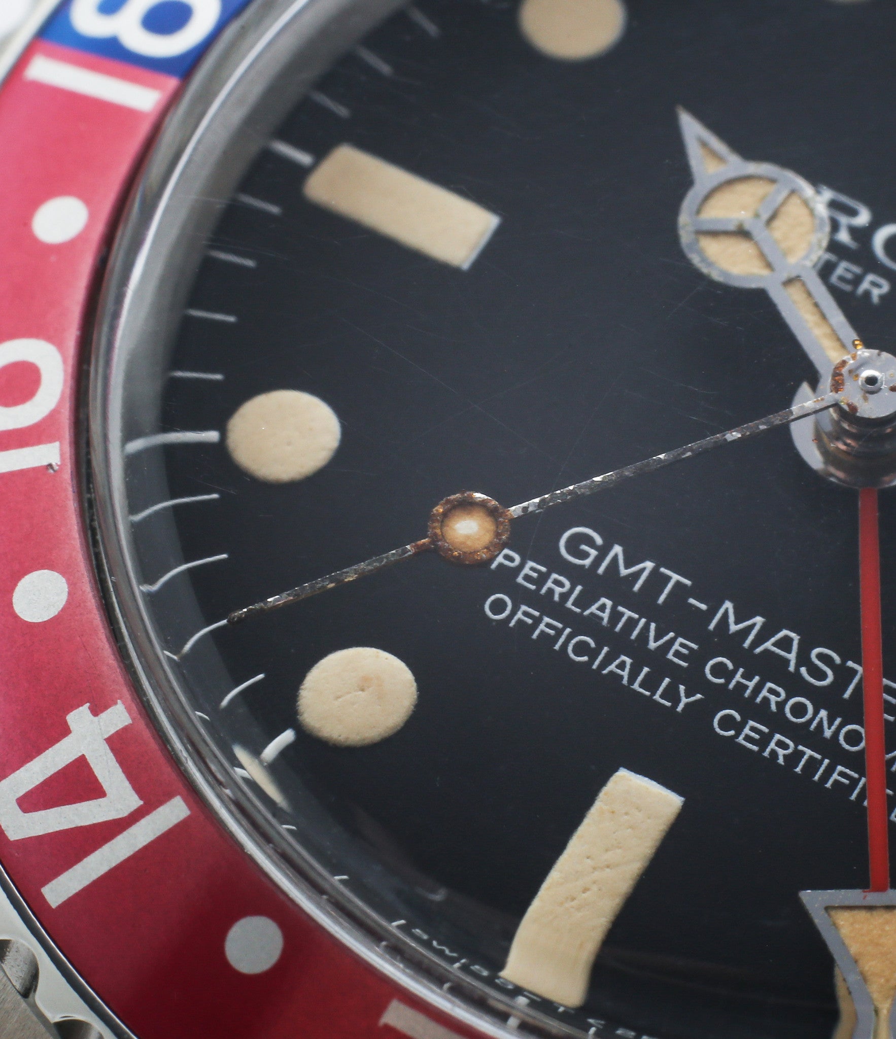 unrestored dial vintage Rolex GMT master 1675 steel watch Pepsi bezel rare full set chronometer for sale from online WATCH XCHANGE London