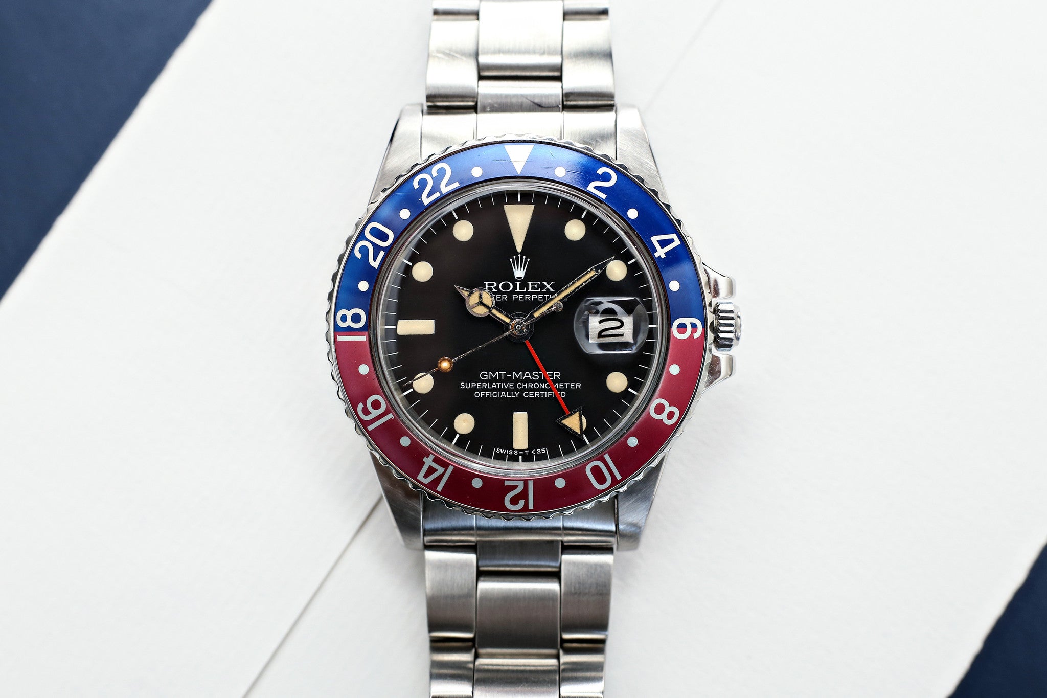 cool vintage Rolex GMT master 1675 steel watch Pepsi bezel rare full set chronometer for sale from online WATCH XCHANGE London
